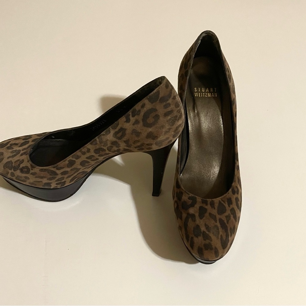 Stuart Weitzman Brown Leopard Heels